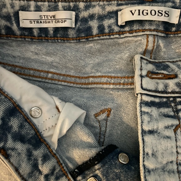Vigoss - Stevie Ripped High Waist Crop Straight Leg Jeans - Picture 5 of 5